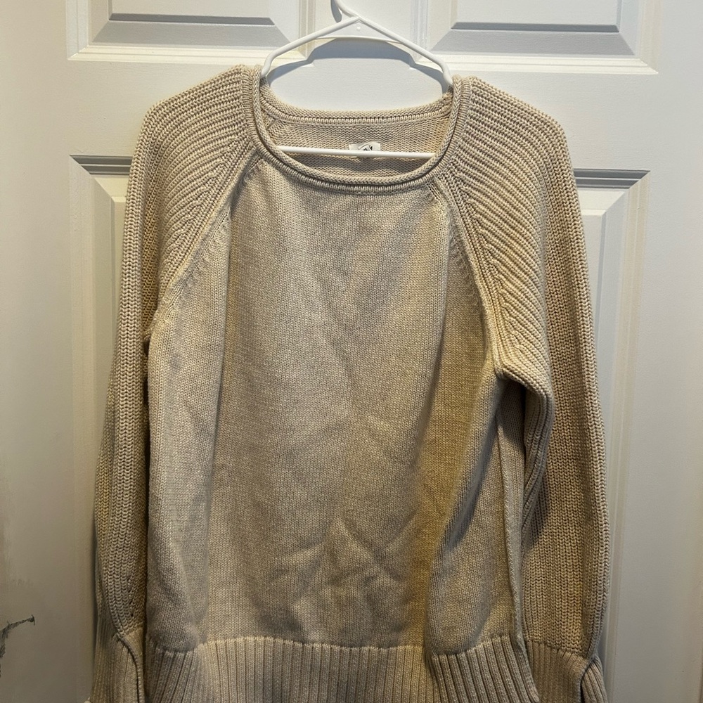 Aerie Beige Crew Neck Sweater